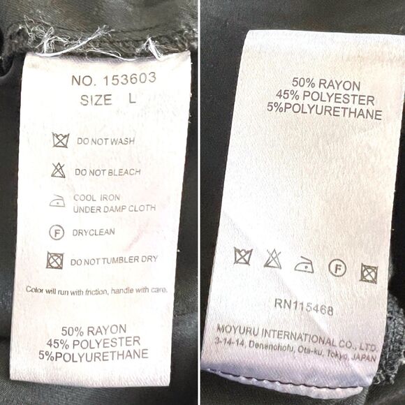 Moyuru Black Harem Pants Size Large With Pockets Artsy Lagenlook Rayon Polyester - Picture 3 of 5